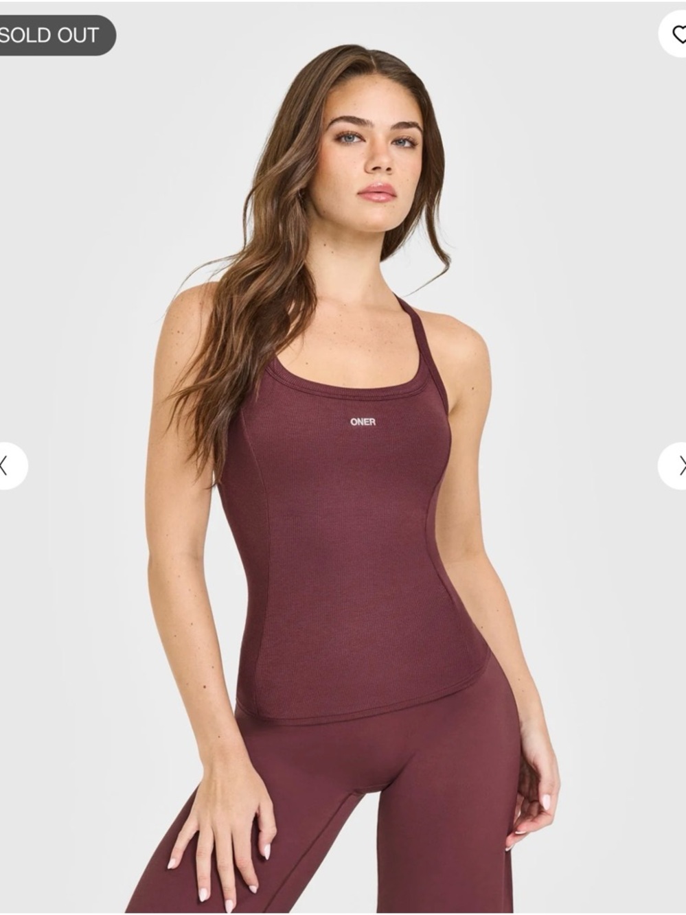 ONER ACTIVE MELLOW™ RIB RACER BACK VEST WITH BUILT IN BRA SHELF Velvet Mocha  S